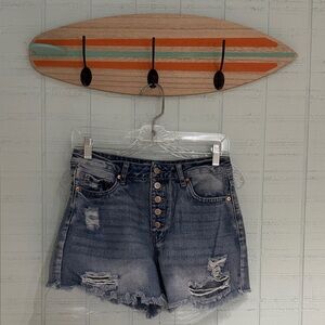 YMI High Rise Distressed Denim Women Shorts